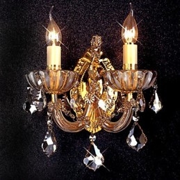 Elegante kristallen wandlamp met 2 lampen