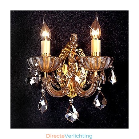 Elegante kristallen wandlamp met 2 lampen Elegante kristallen wandlamp met 2 lampen