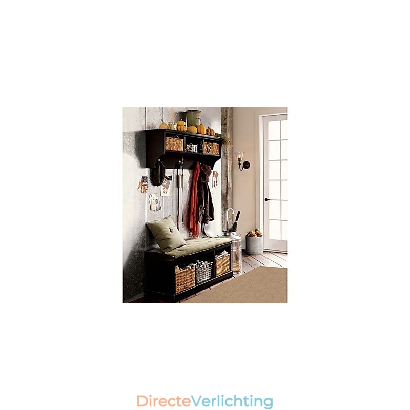 Door de natuur geïnspireerde wandlamp van ijzer met transparante glazen kap