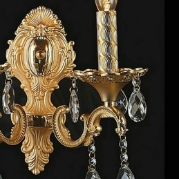 Gouden Kristallen Wandlamp met 2 Lampen