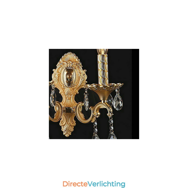Gouden Kristallen Wandlamp met 2 Lampen
