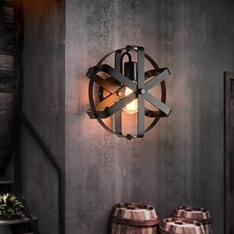 Nieuwe Vintage Stijl Industriële Ronde Wandlamp Balkon Loft Entree Hal Slaapkamer Wandlamp