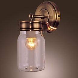 Rustieke wandlamp in flesvorm