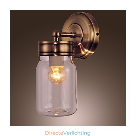 Rustieke wandlamp in flesvorm Rustieke wandlamp in flesvorm