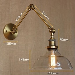 De LOFT Style Designer Lamp Modern Glas Brons Café Decoratieve Wandlamp