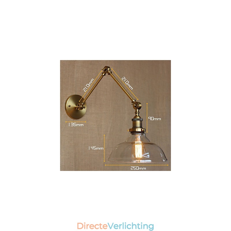 De LOFT Style Designer Lamp Modern Glas Brons Café Decoratieve Wandlamp