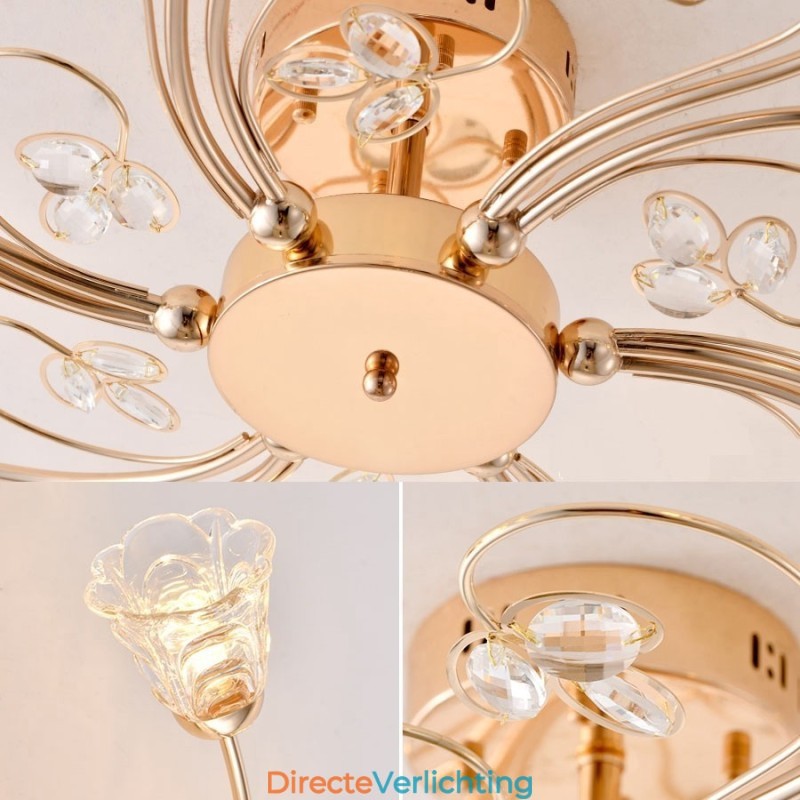 Artistieke aluminium inbouwlampen met kristallen