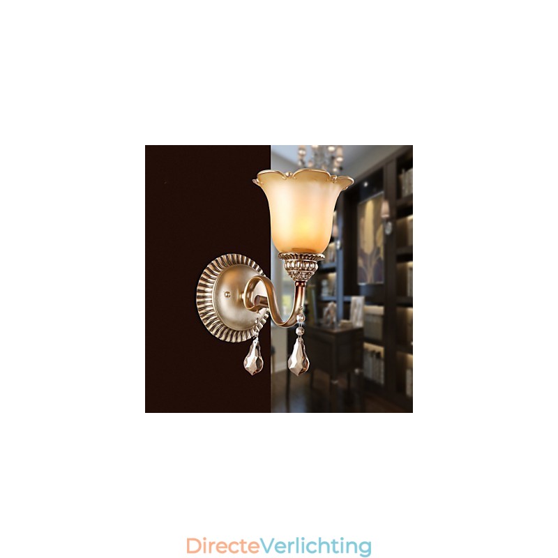 Europa Type Herstel van oude manieren Smeedijzer Slaapkamer Kristalglas Wandlamp Licht