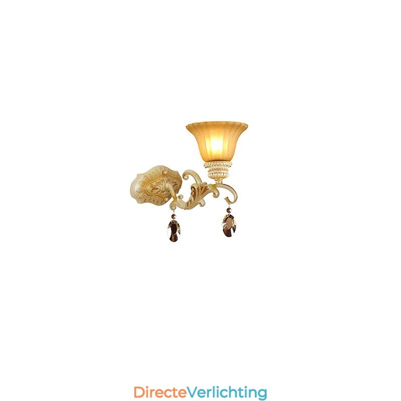 Europa Type Herstellende Oude Manieren Smeedijzer Slaapkamer Kristal Glas Wandlamp Licht