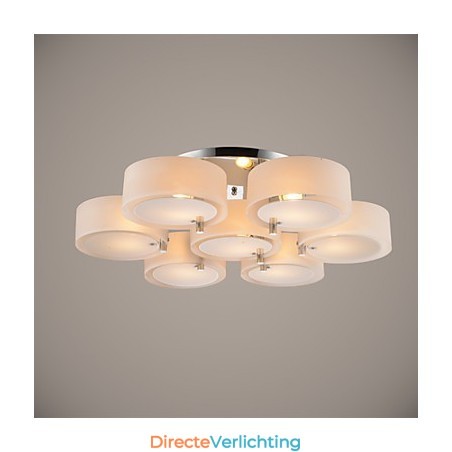 Moderne, eigentijdse plafondlamp met 7 lampen van metaal Moderne, eigentijdse plafondlamp met 7 lampen van metaal