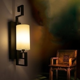 Moderne Amerikaanse Stijl Antieke Lamp Woonkamer Slaapkamer Hotelkamers Witte Stoffen Wandlamp