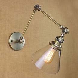 IJzeren Plating Brons Bar Gangpad Eetkamer Hotel Vintage IJzeren Arm Glazen Wandlamp Verlichting