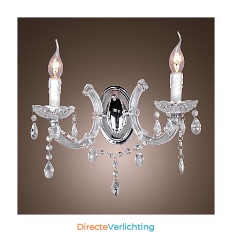 Elegante kristallen wandlamp met 2 lampen Elegante kristallen wandlamp met 2 lampen