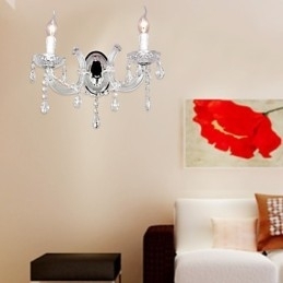Elegante kristallen wandlamp met 2 lampen