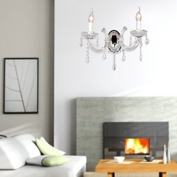 Elegante kristallen wandlamp met 2 lampen