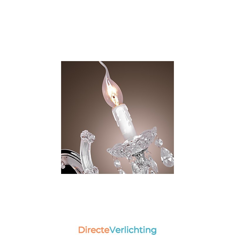 Elegante kristallen wandlamp met 2 lampen