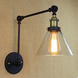 Dumb Black Herstelt Oude Manieren Landelijk Restaurant Koffiehuis Decoratie Glazen Wandlamp