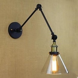 Dumb Black Herstelt Oude Manieren Landelijk Restaurant Koffiehuis Decoratie Glazen Wandlamp