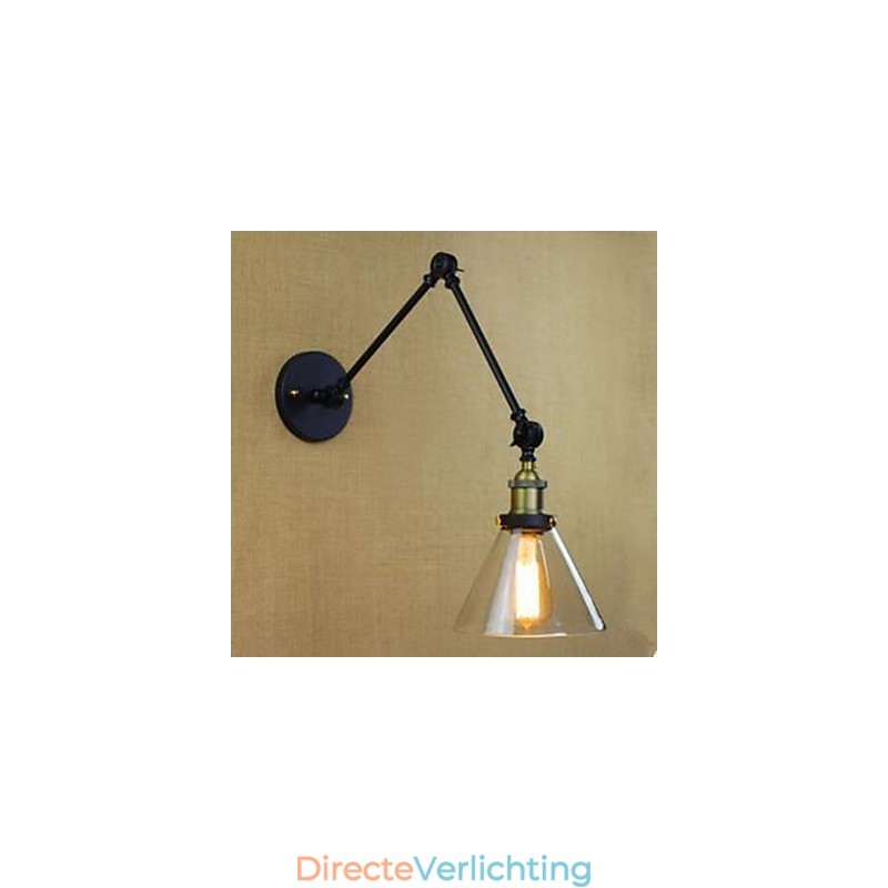 Dumb Black Herstelt Oude Manieren Landelijk Restaurant Koffiehuis Decoratie Glazen Wandlamp