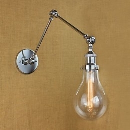 Chromen glazen telescopische retro wandlamp