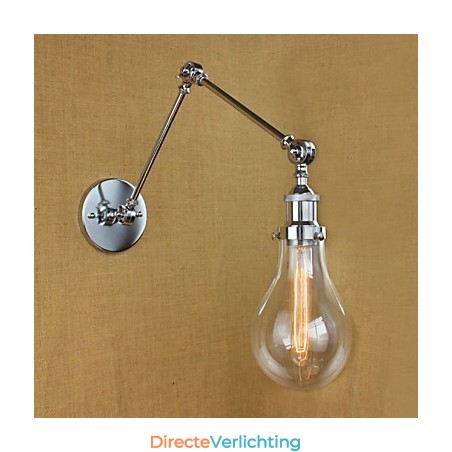 Chromen glazen telescopische retro wandlamp Chromen glazen telescopische retro wandlamp