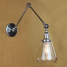 Chromen glazen telescopische retro wandlamp