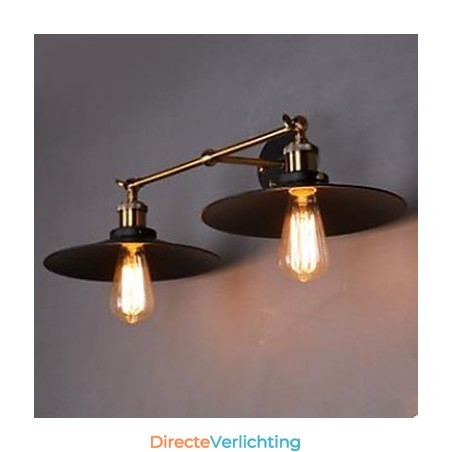 Landelijke industriële retro wandlamp dubbele wandlamp zwarte paraplu Landelijke industriële retro wandlamp dubbele wandlamp zwarte paraplu