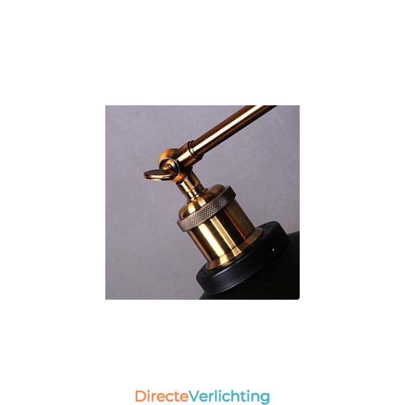Landelijke industriële retro wandlamp dubbele wandlamp zwarte paraplu
