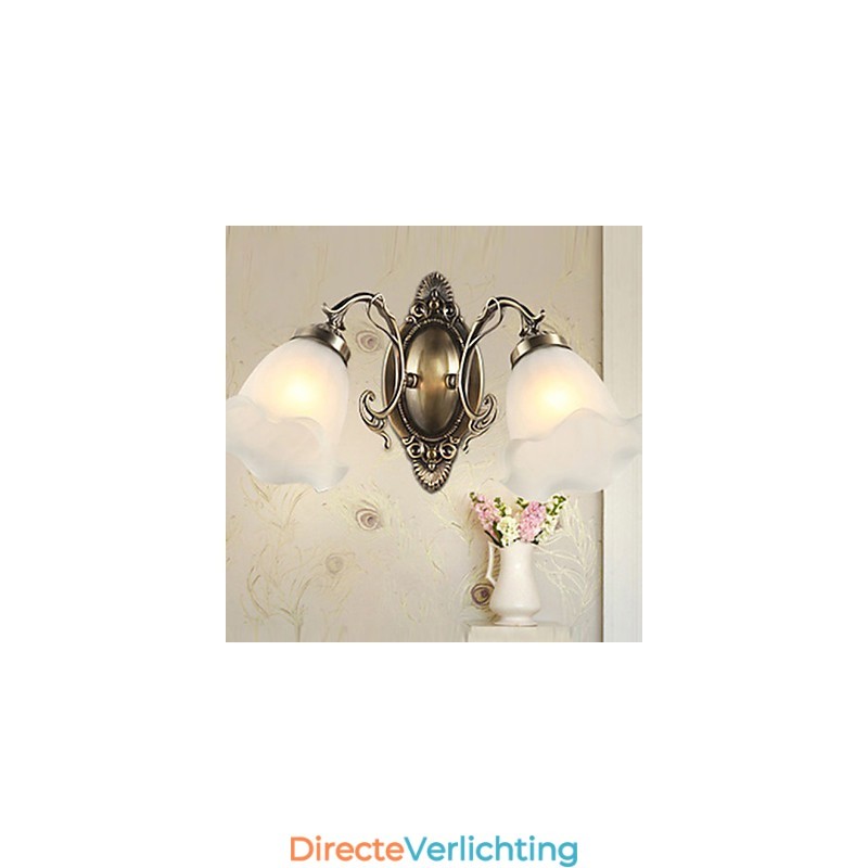 Retro Glas Eenvoudige Europese Moderne Elegantie Smeedijzeren Wandlamp Licht