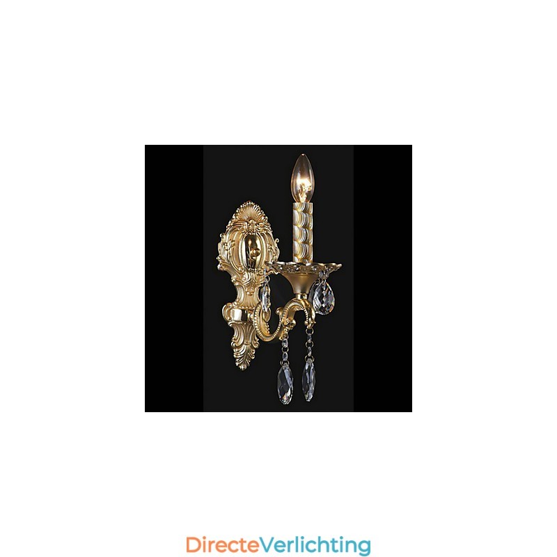Luxe kristallen wandlamp in kaarsvormige lamp