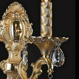 Luxe kristallen wandlamp in kaarsvormige lamp