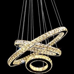 Kristallen hanglamp moderne verlichting drie ringen D406080 K9 grote kristallen plafondlamp armaturen