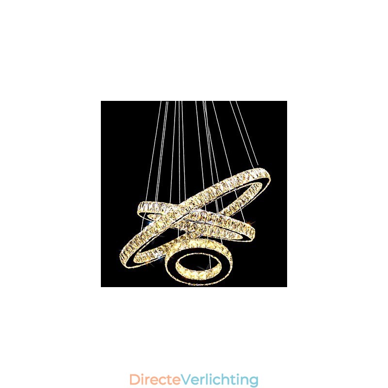 Kristallen hanglamp moderne verlichting drie ringen D406080 K9 grote kristallen plafondlamp armaturen