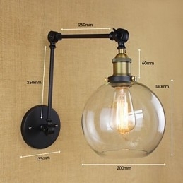 De lange arm van de glazen wand IJzer Industrieel Creatief Telescopisch Slaapkamer Retro Nostalgisch Restaurant Opvouwbaar Gangpad