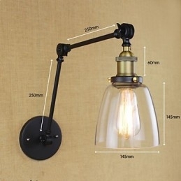 De lange arm van de glazen wand IJzer Industrieel Creatief Telescopisch Slaapkamer Retro Nostalgisch Restaurant Opvouwbaar Gangpad