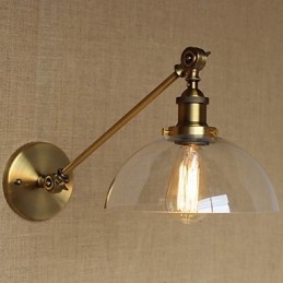 De Iron Glass Bronze Brass Arm Stijl Retro Creatieve Amerikaanse Landelijke Hal Slaapkamer Wandlamp