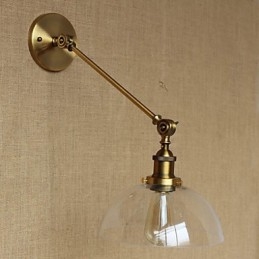 De Iron Glass Bronze Brass Arm Stijl Retro Creatieve Amerikaanse Landelijke Hal Slaapkamer Wandlamp