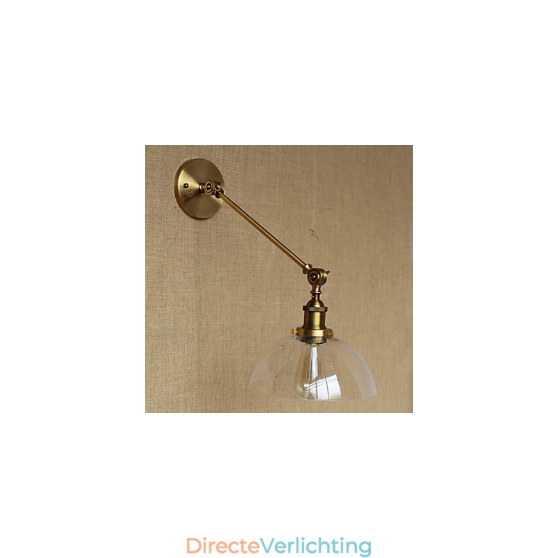 De Iron Glass Bronze Brass Arm Stijl Retro Creatieve Amerikaanse Landelijke Hal Slaapkamer Wandlamp