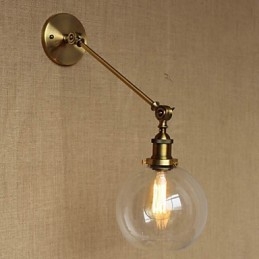 De Iron Glass Bronze Brass Arm Stijl Retro Creatieve Amerikaanse Landelijke Hal Slaapkamer Wandlamp