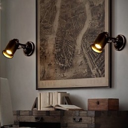 Vintage Wandlamp Industrieel Zwart Smeedijzer Wandlamp Retro Econce Armatuur Edison Lamp Gang Wandverlichting