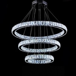 Kristallen hanglamp moderne verlichting drie ringen D406080 K9 grote kristallen plafondlamp armaturen