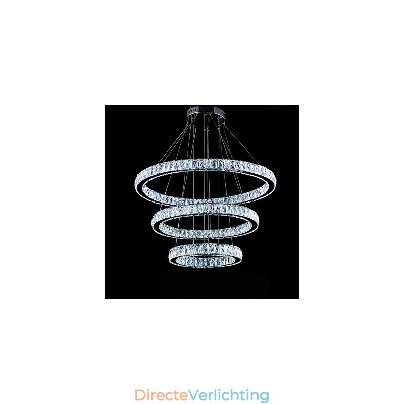 Kristallen hanglamp moderne verlichting drie ringen D406080 K9 grote kristallen plafondlamp armaturen