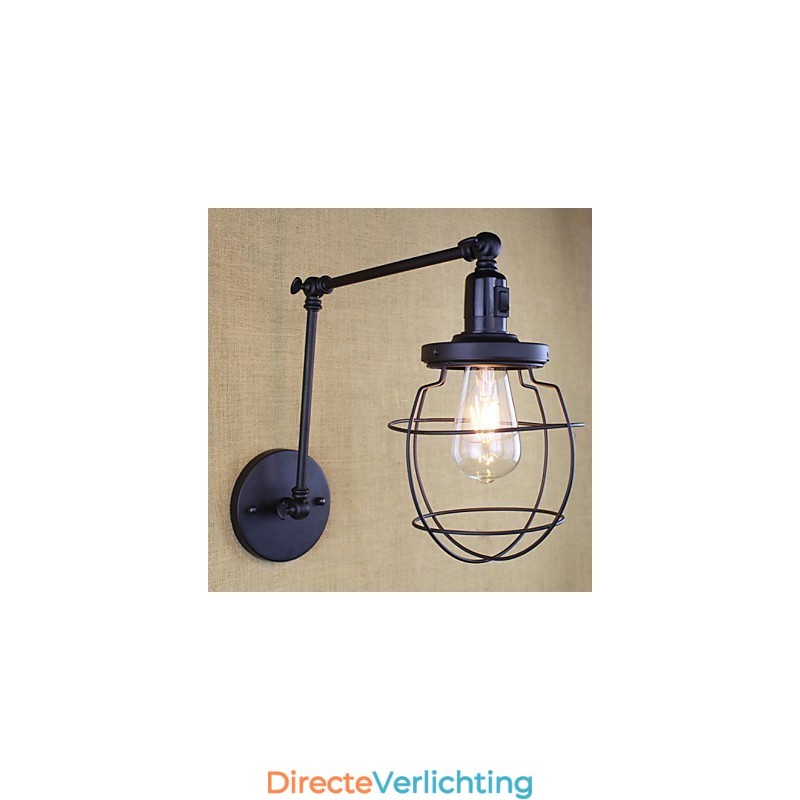 Stijl Bed Hotel Eestaurant Project Iron Arm Dubbele Retro Vintage Zwarte Riem Wandlamp Schakelaar