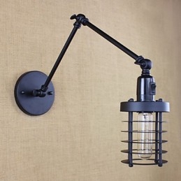 Stijl Bed Hotel Eestaurant Project Iron Arm Dubbele Retro Vintage Zwarte Riem Wandlamp Schakelaar