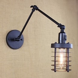 Stijl Bed Hotel Eestaurant Project Iron Arm Dubbele Retro Vintage Zwarte Riem Wandlamp Schakelaar