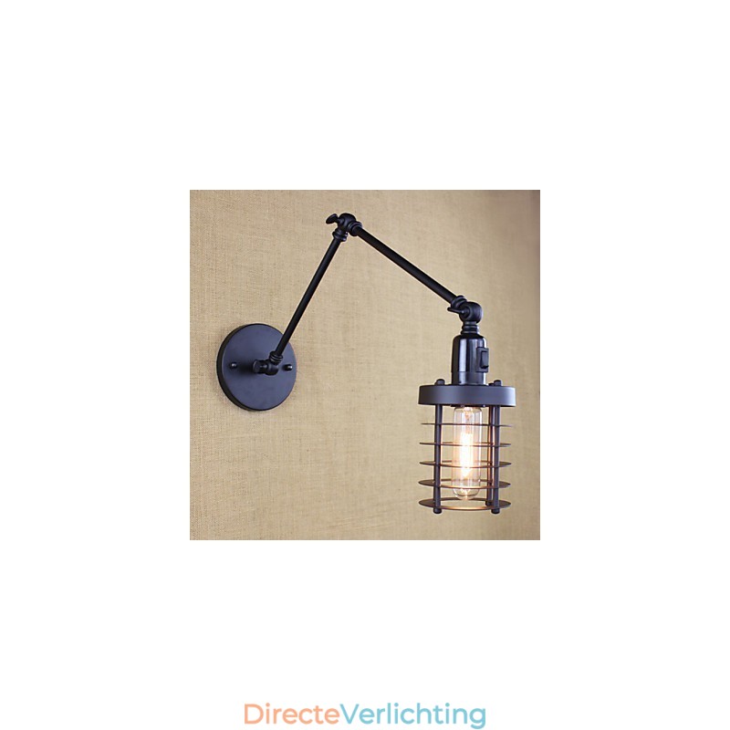 Stijl Bed Hotel Eestaurant Project Iron Arm Dubbele Retro Vintage Zwarte Riem Wandlamp Schakelaar
