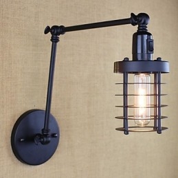 Stijl Bed Hotel Eestaurant Project Iron Arm Dubbele Retro Vintage Zwarte Riem Wandlamp Schakelaar