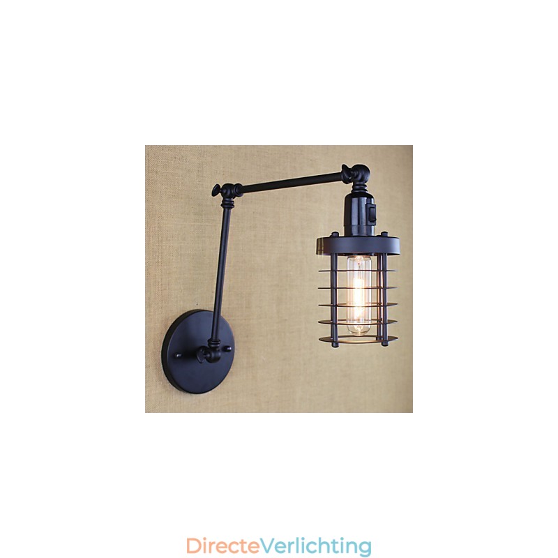 Stijl Bed Hotel Eestaurant Project Iron Arm Dubbele Retro Vintage Zwarte Riem Wandlamp Schakelaar