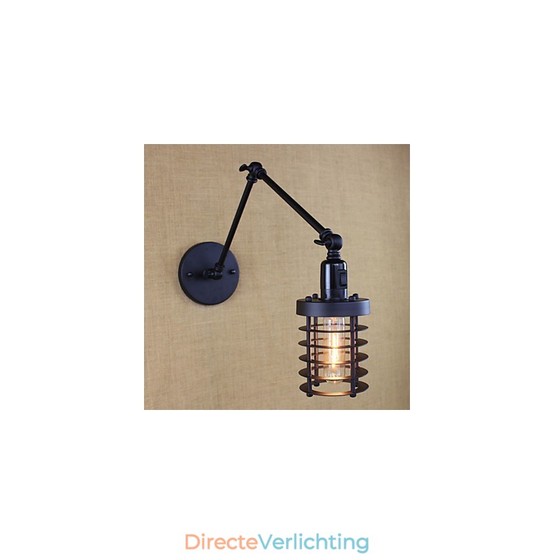 Stijl Bed Hotel Eestaurant Project Iron Arm Dubbele Retro Vintage Zwarte Riem Wandlamp Schakelaar