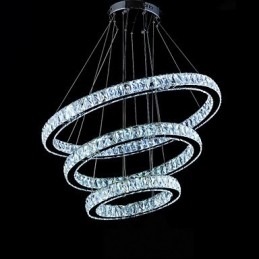 Kristallen hanglamp moderne verlichting drie ringen D406080 K9 grote kristallen plafondlamp armaturen